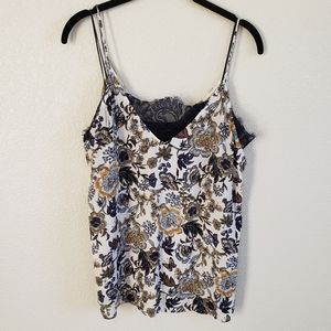 Promod Floral Tank w/Lace bralette